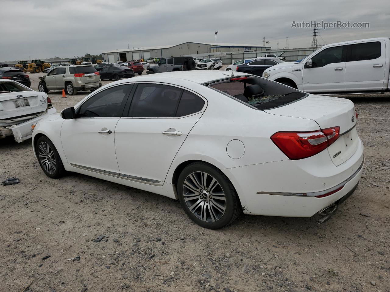 2014 Kia Cadenza Premium White vin: KNALN4D79E5140598