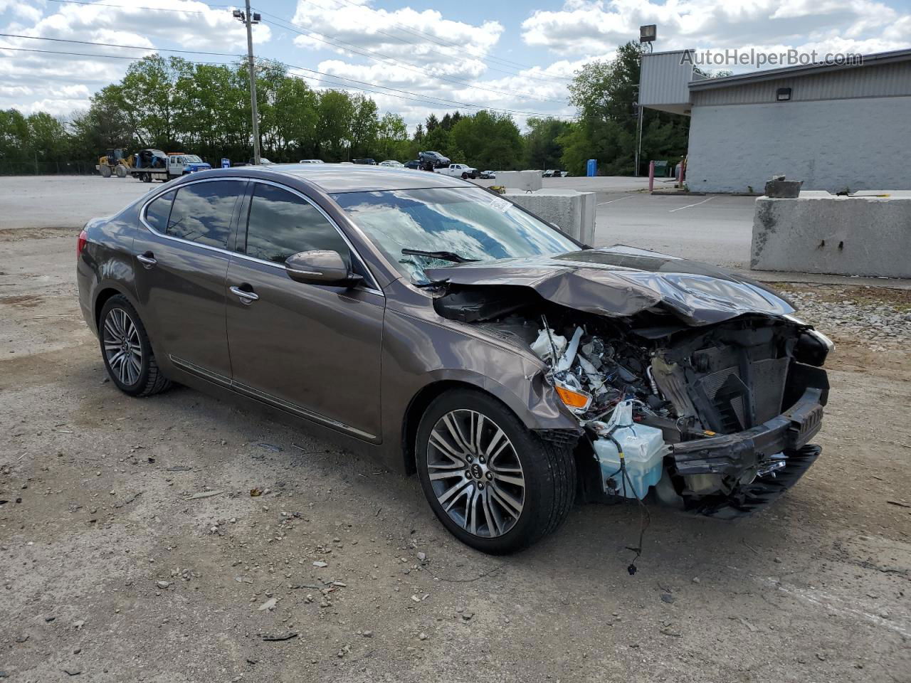 2014 Kia Cadenza Premium Brown vin: KNALN4D79E5143288