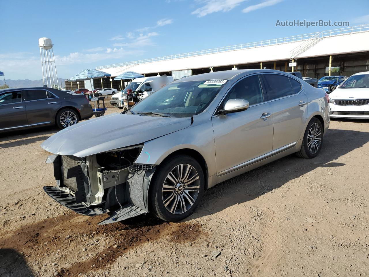 2014 Kia Cadenza Premium Gray vin: KNALN4D79E5145803