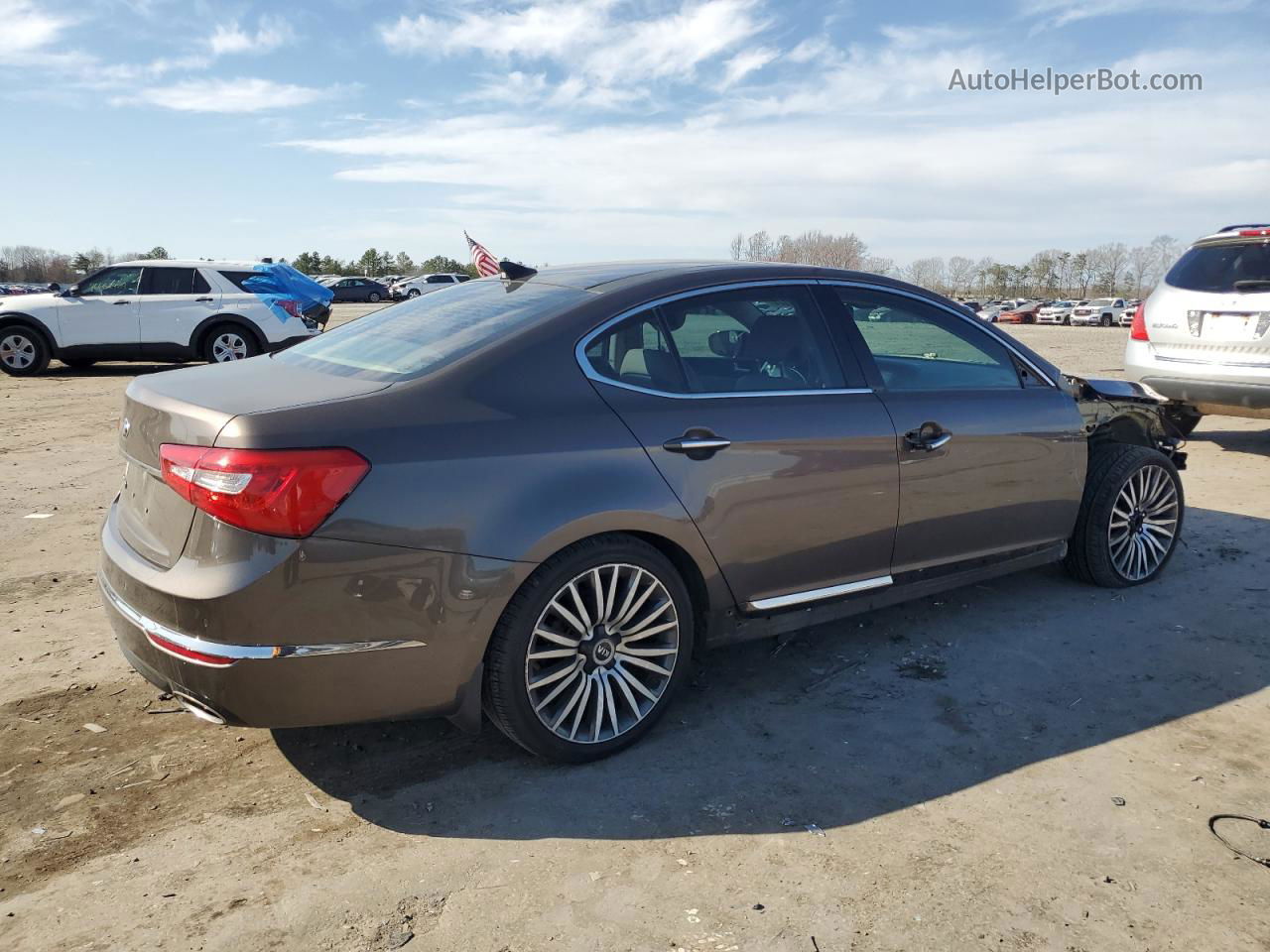 2014 Kia Cadenza Premium Brown vin: KNALN4D7XE5123261