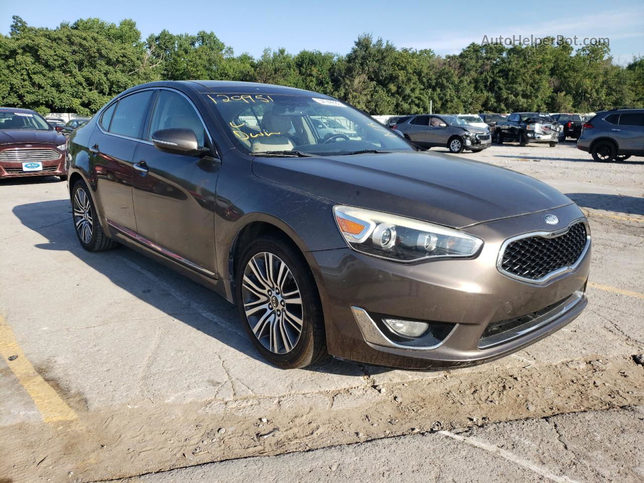 2014 Kia Cadenza Premium Желто-коричневый vin: KNALN4D7XE5129951