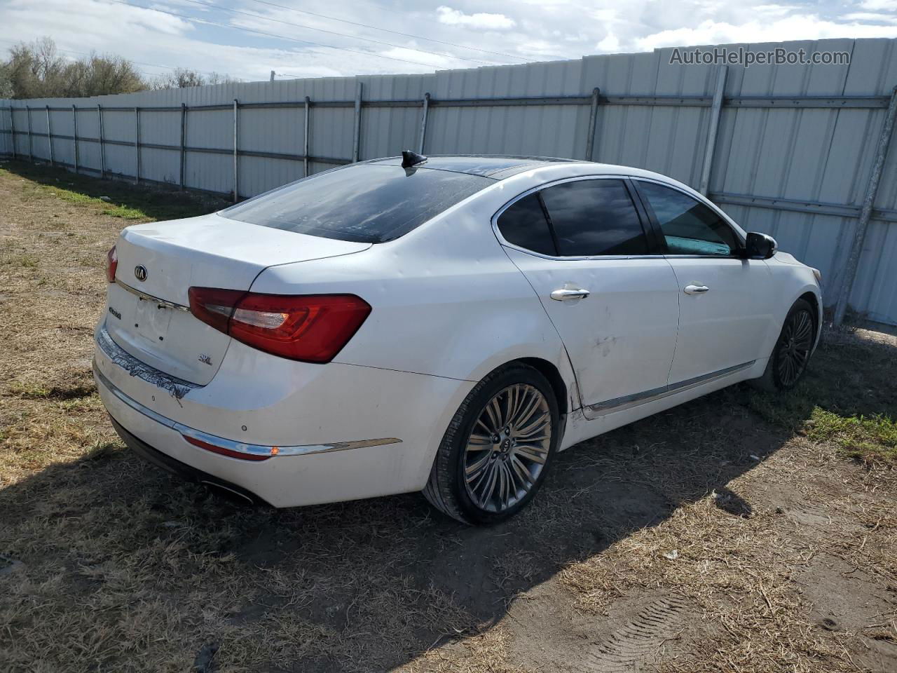 2014 Kia Cadenza Premium White vin: KNALN4D7XE5142795