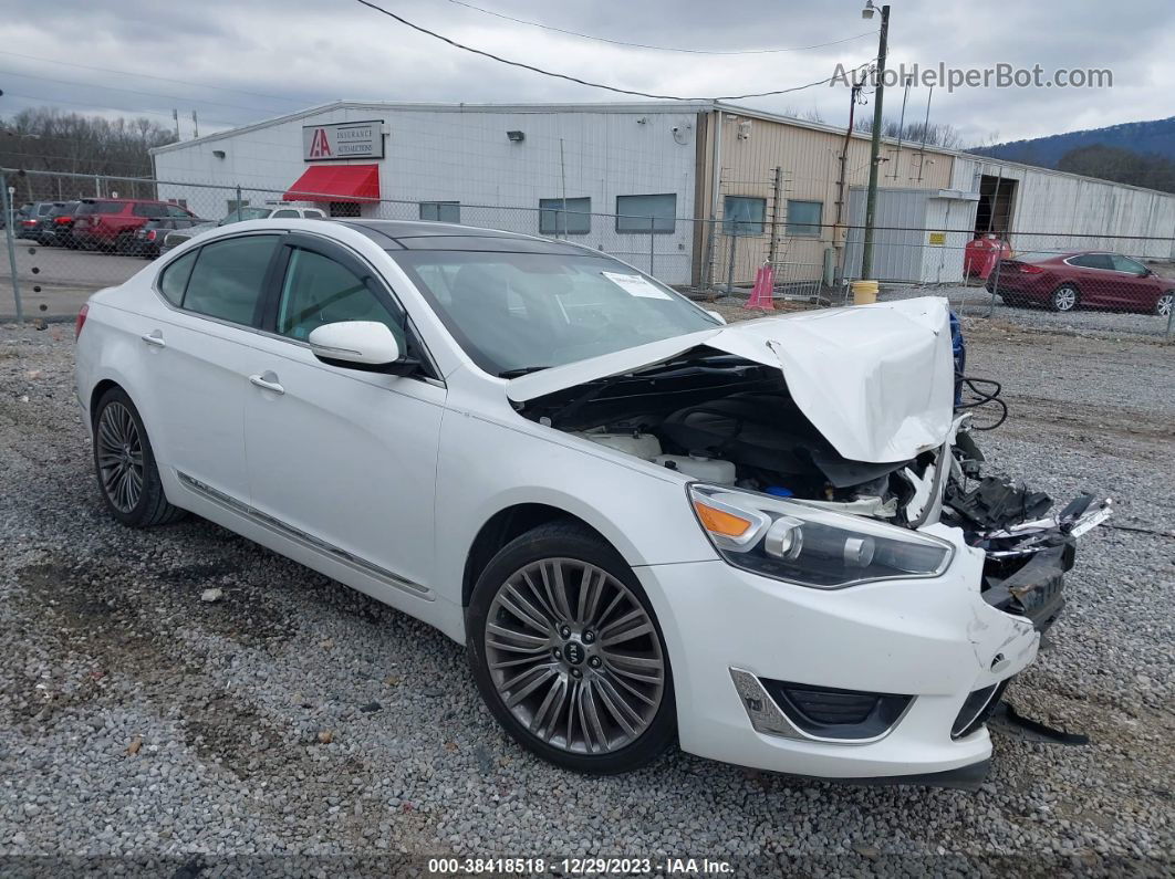 2014 Kia Cadenza Limited White vin: KNALN4D7XE5155918