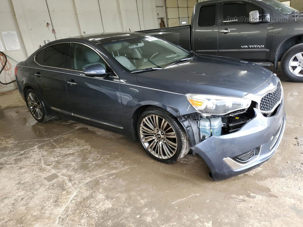 2014 Kia Cadenza Premium Blue vin: KNALN4D7XE5157622