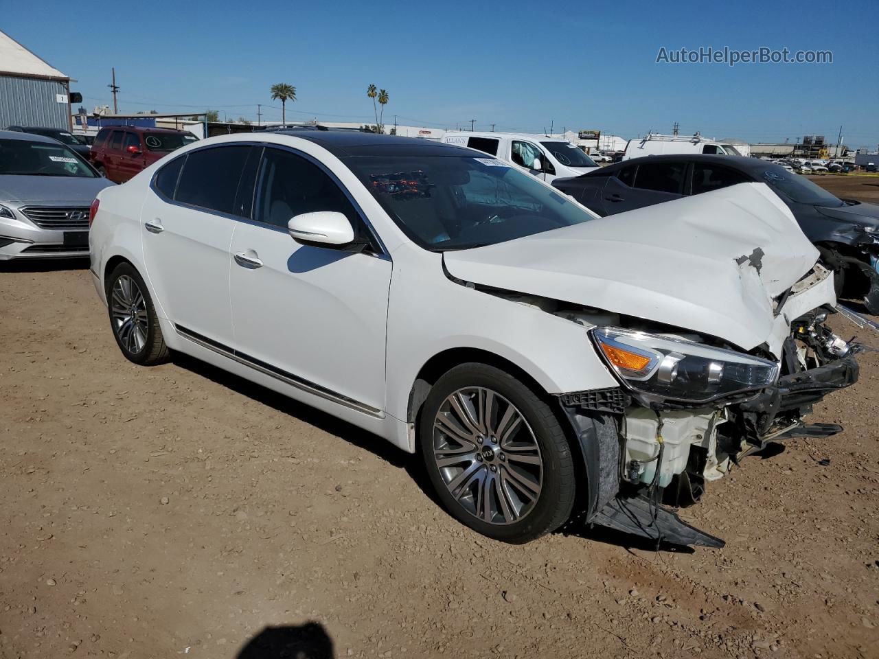 2016 Kia Cadenza Luxury White vin: KNALN4D7XG5209611