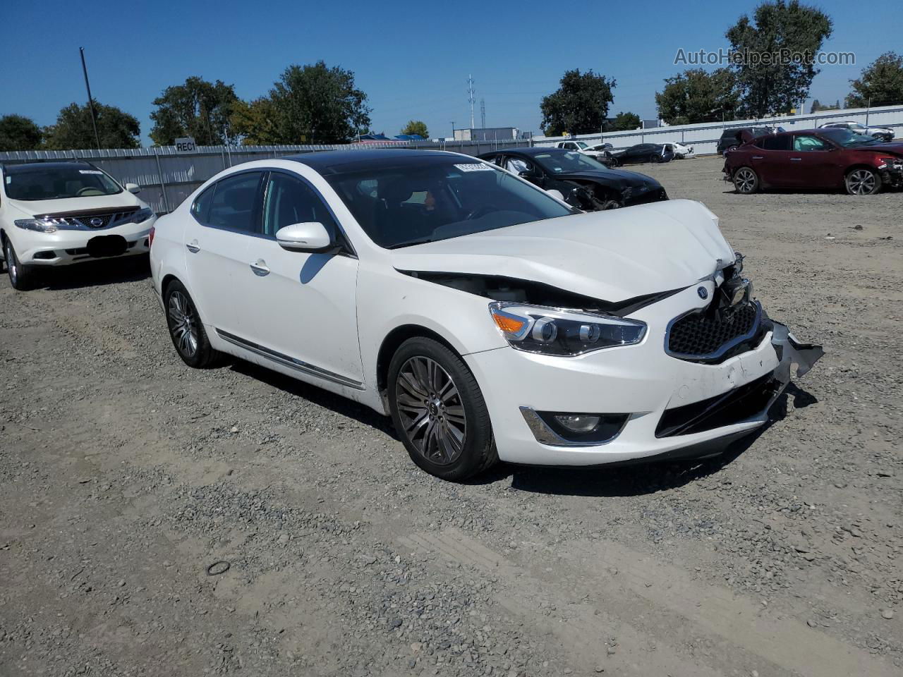 2016 Kia Cadenza Luxury White vin: KNALN4D7XG5218826