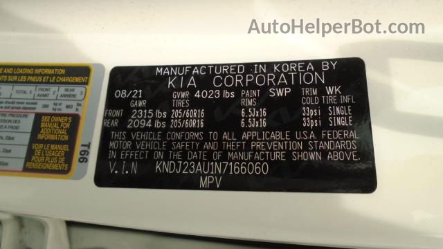 2022 Kia Soul Lx White vin: KNDJ23AU1N7166060