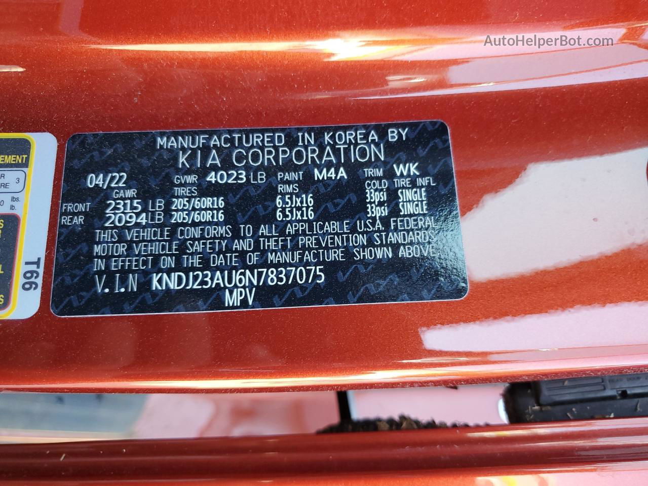 2022 Kia Soul Lx Red vin: KNDJ23AU6N7837075