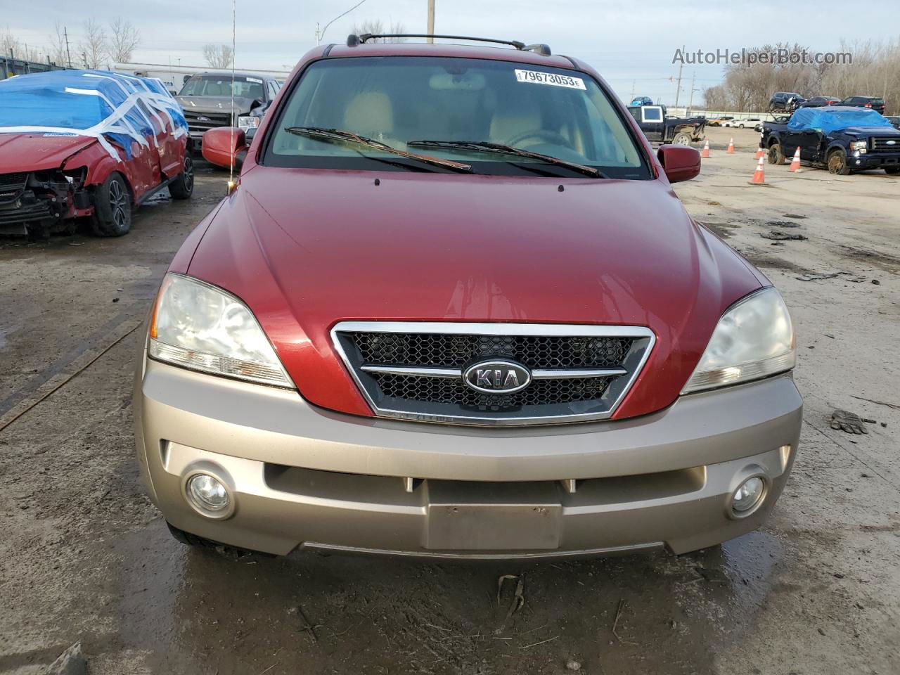 2006 Kia Sorento Ex Maroon vin: KNDJD733265586347