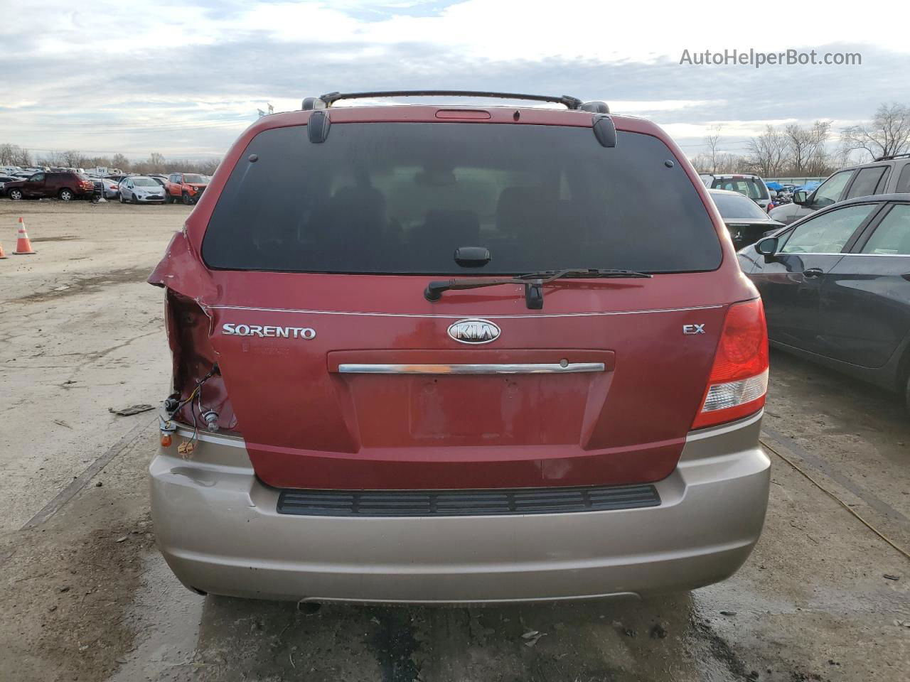 2006 Kia Sorento Ex Maroon vin: KNDJD733265586347