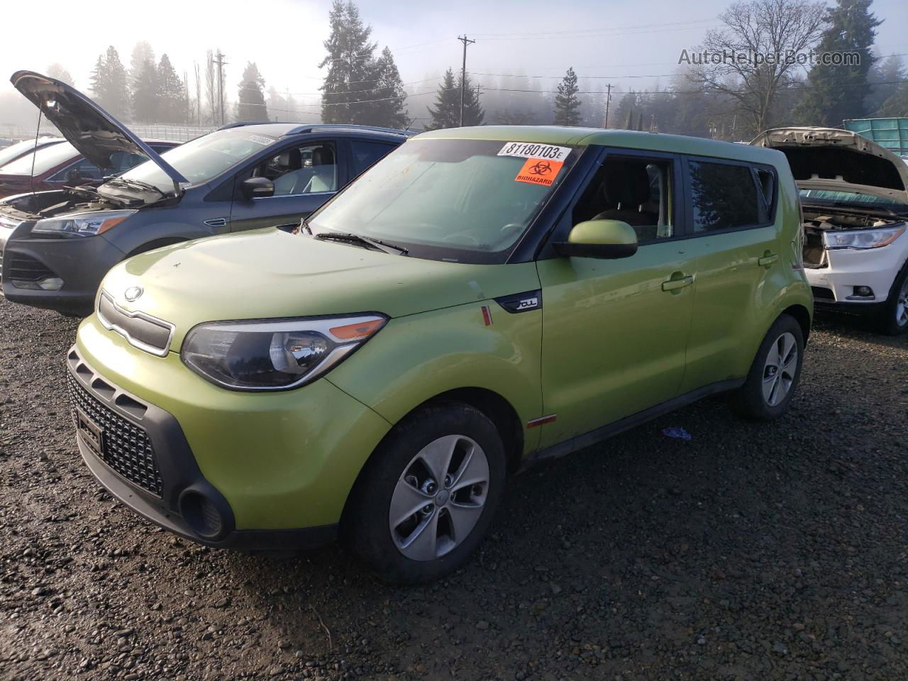 2016 Kia Soul  Зеленый vin: KNDJN2A20G7844638