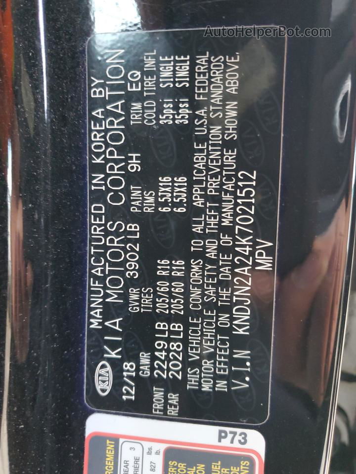 2019 Kia Soul  Black vin: KNDJN2A24K7021512