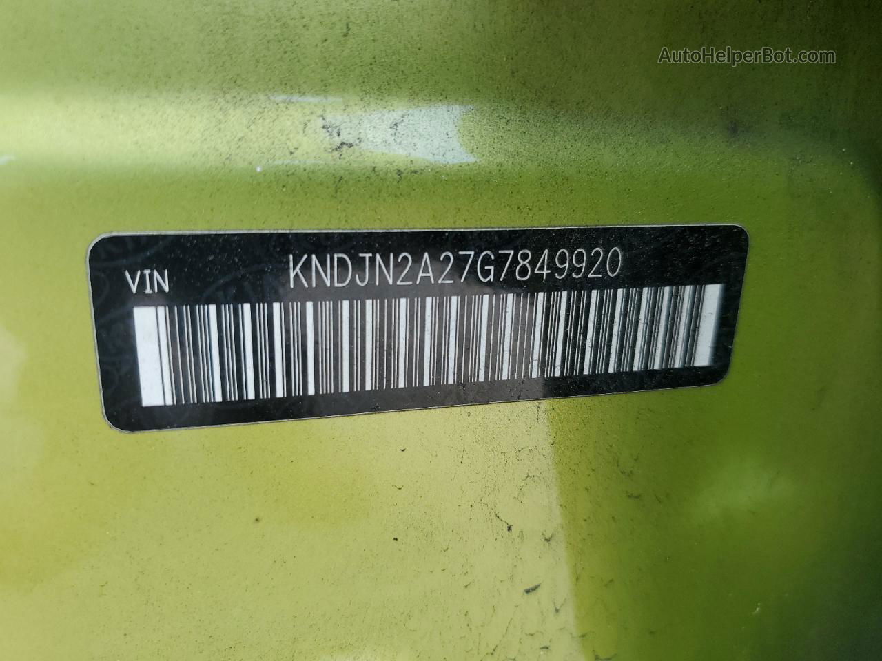 2016 Kia Soul  Green vin: KNDJN2A27G7849920