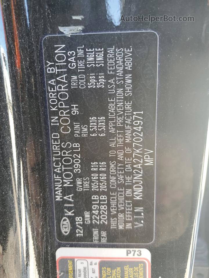 2019 Kia Soul  Black vin: KNDJN2A27K7024971
