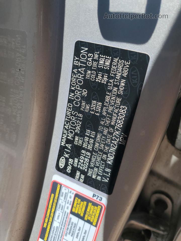 2019 Kia Soul  Silver vin: KNDJN2A27K7683083