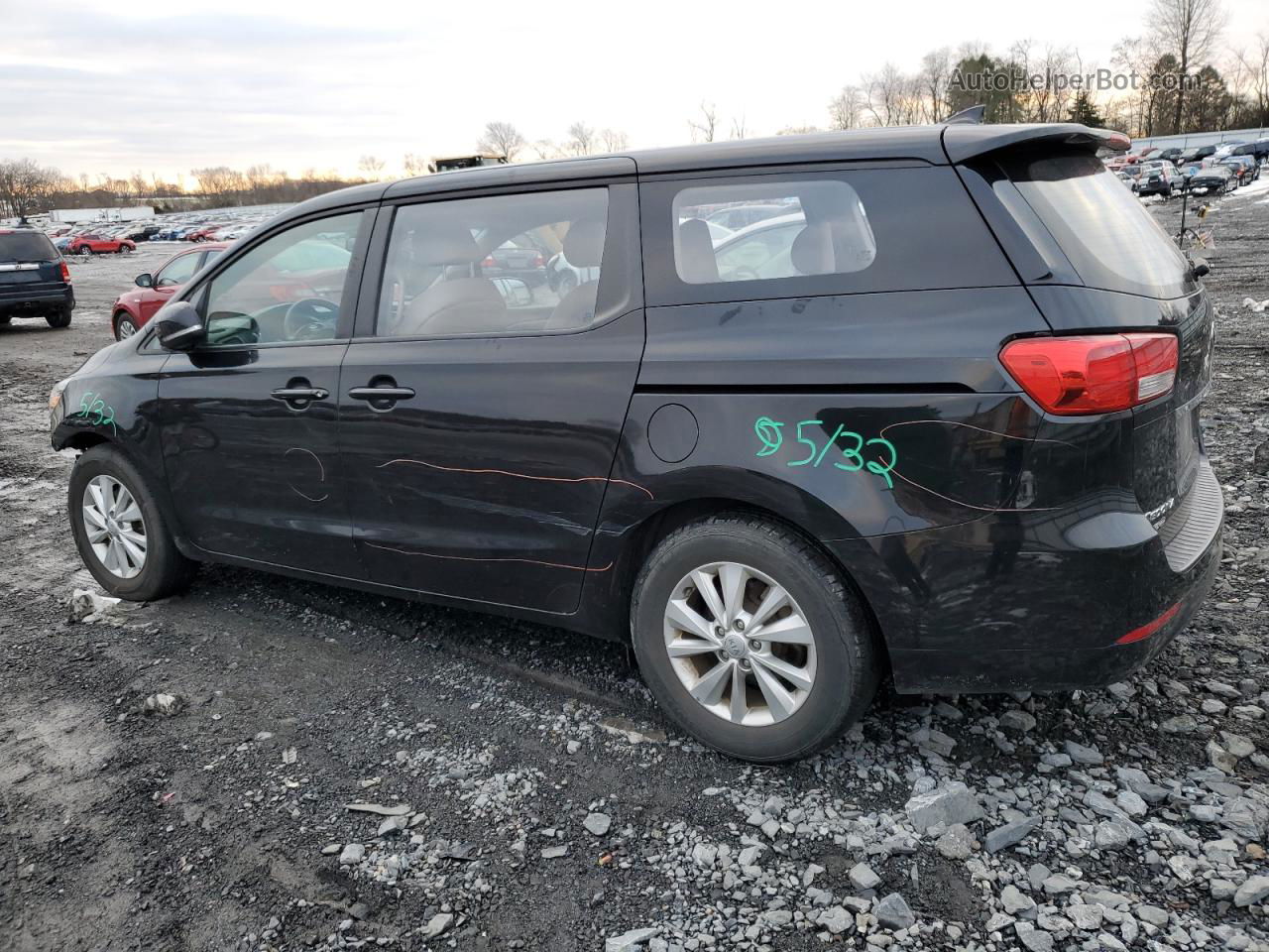 2017 Kia Sedona L Black vin: KNDMA5C19H6259708