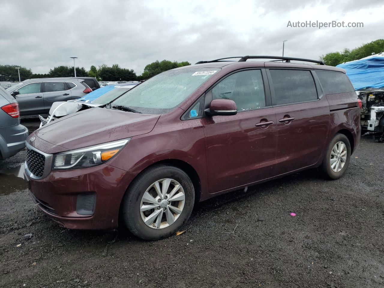 2017 Kia Sedona Lx Бордовый vin: KNDMB5C10H6234225