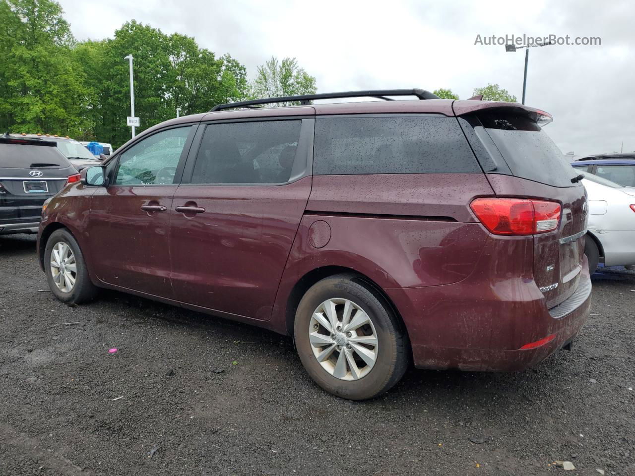 2017 Kia Sedona Lx Burgundy vin: KNDMB5C10H6234225