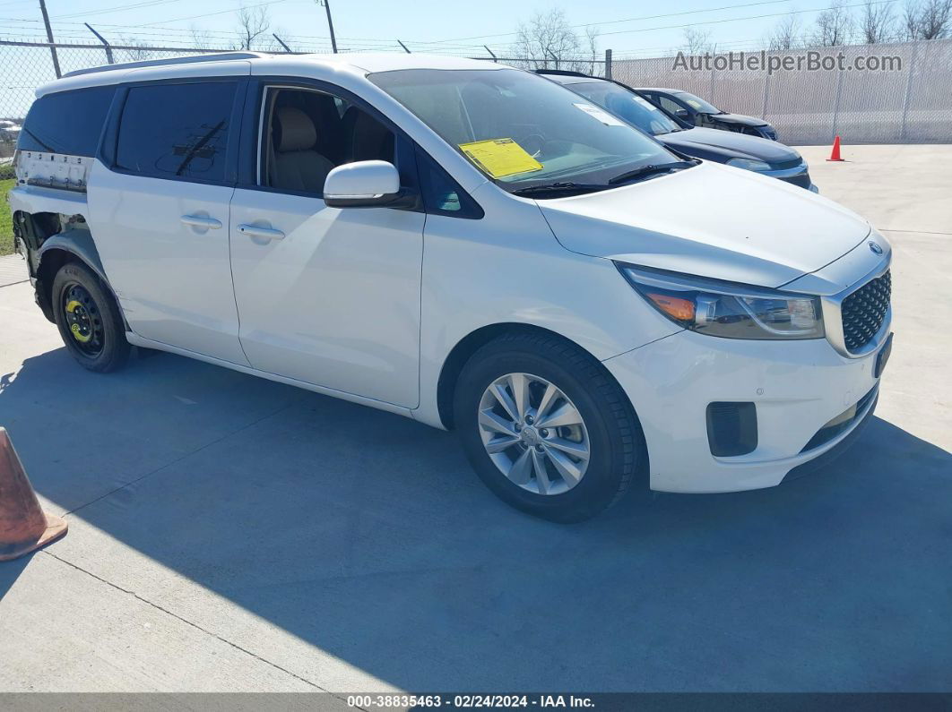 2017 Kia Sedona Lx White vin: KNDMB5C10H6325060