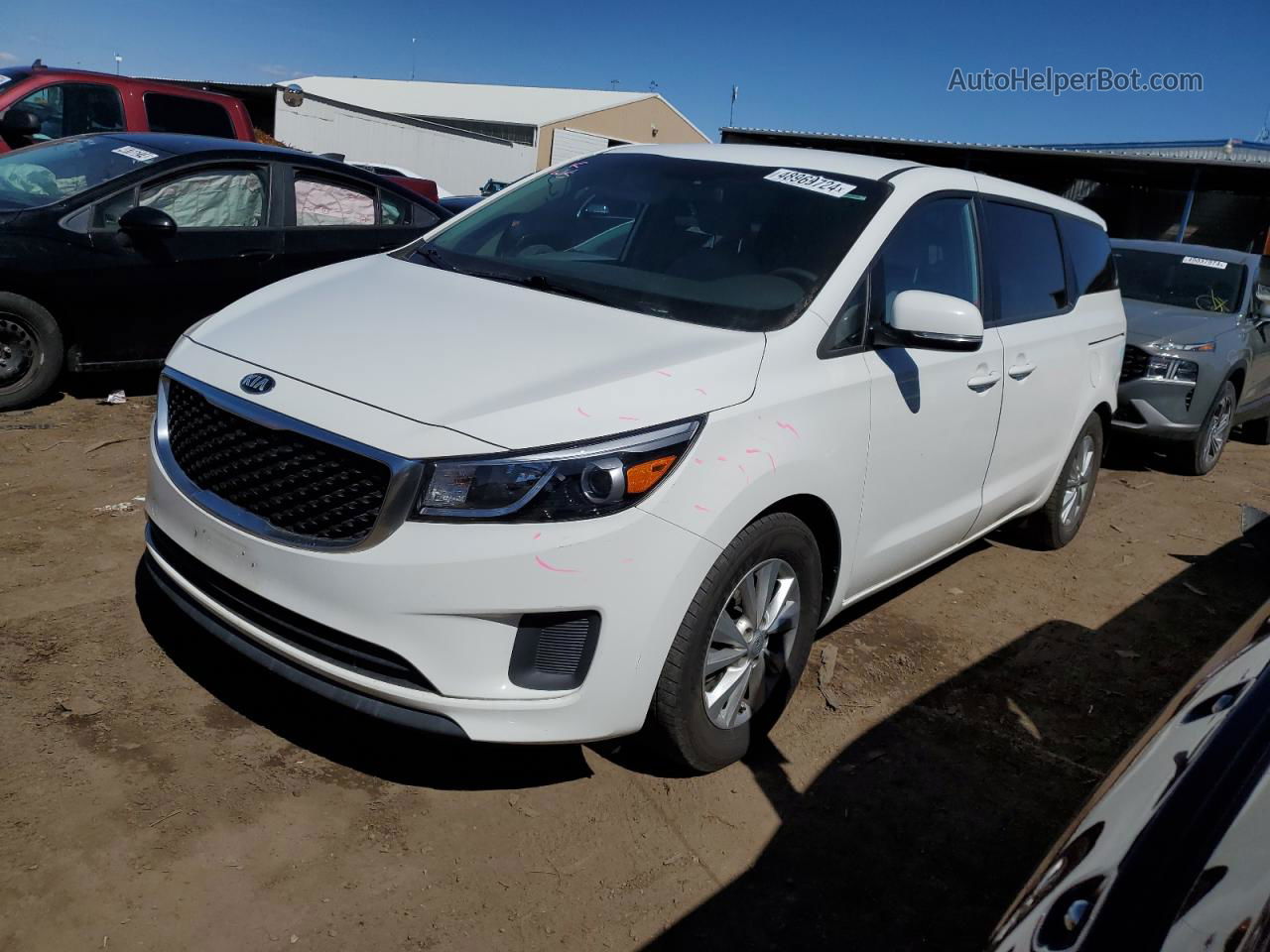 2017 Kia Sedona Lx White vin: KNDMB5C12H6241726