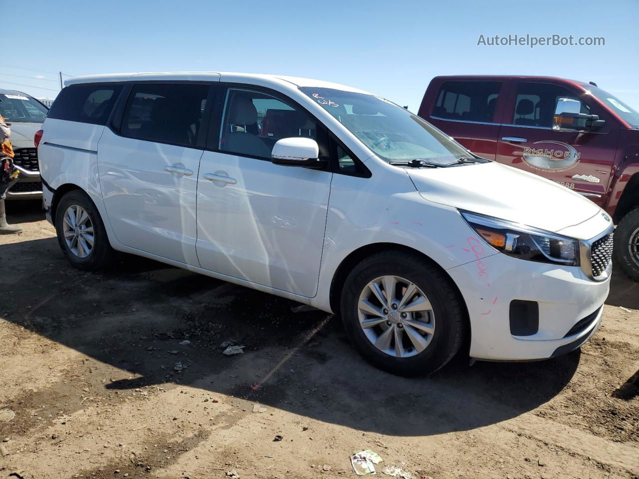 2017 Kia Sedona Lx White vin: KNDMB5C12H6241726