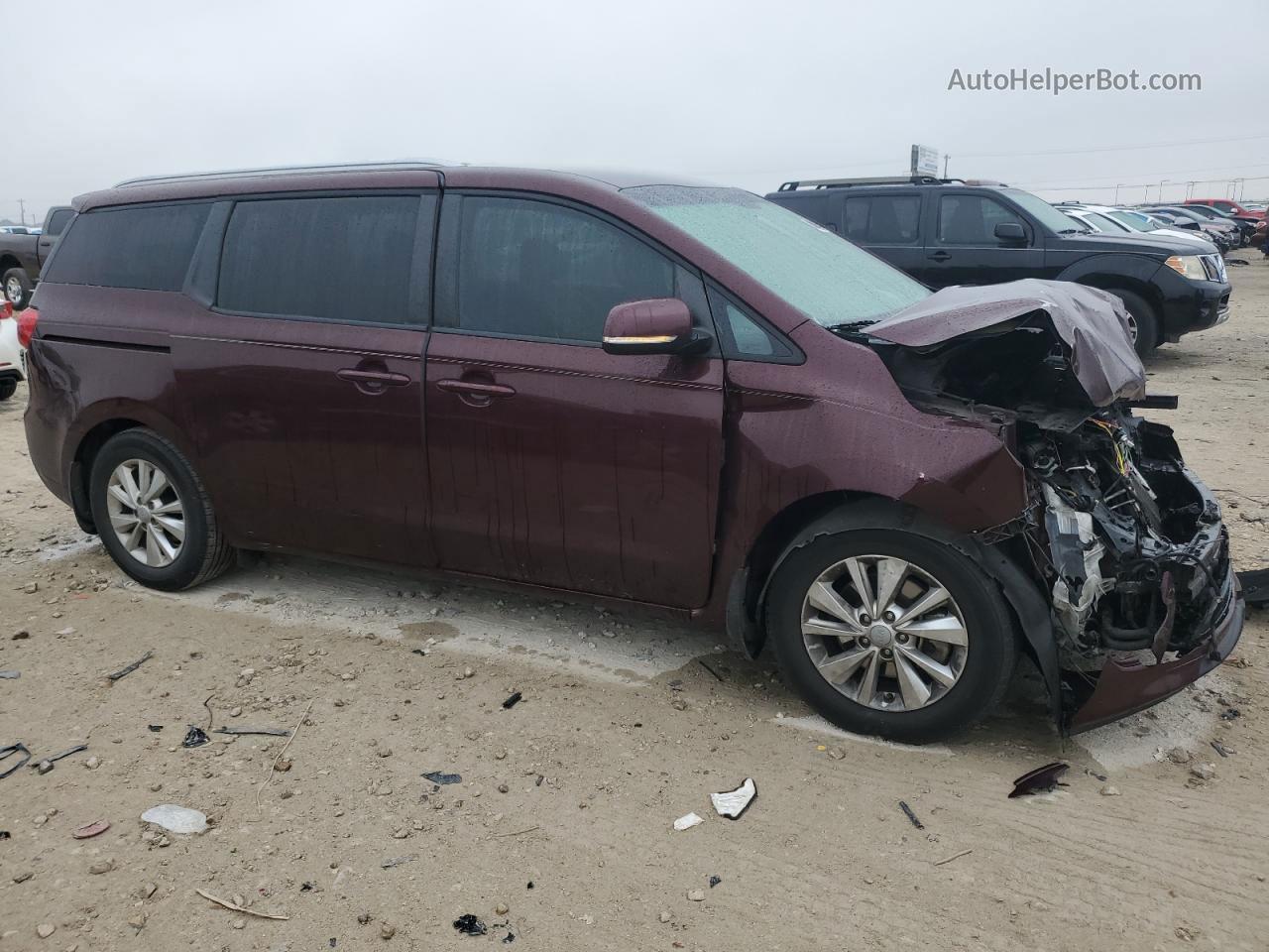 2017 Kia Sedona Lx Burgundy vin: KNDMB5C12H6320734