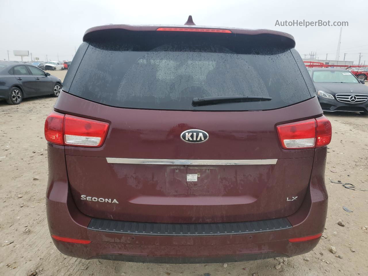 2017 Kia Sedona Lx Бордовый vin: KNDMB5C12H6320734