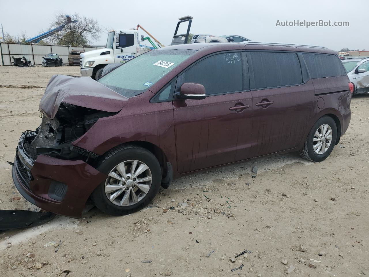 2017 Kia Sedona Lx Burgundy vin: KNDMB5C12H6320734