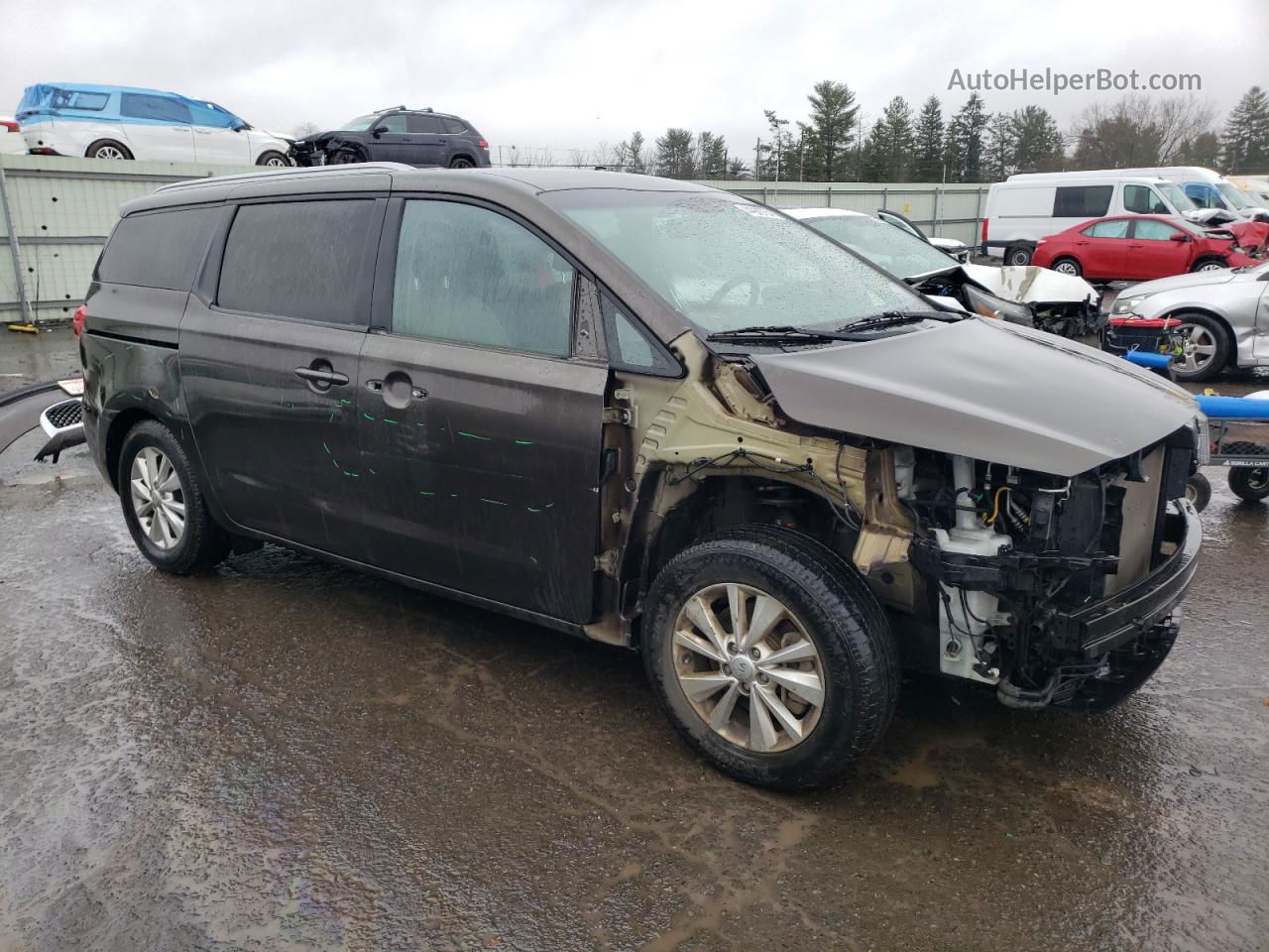 2017 Kia Sedona Lx Brown vin: KNDMB5C12H6329336