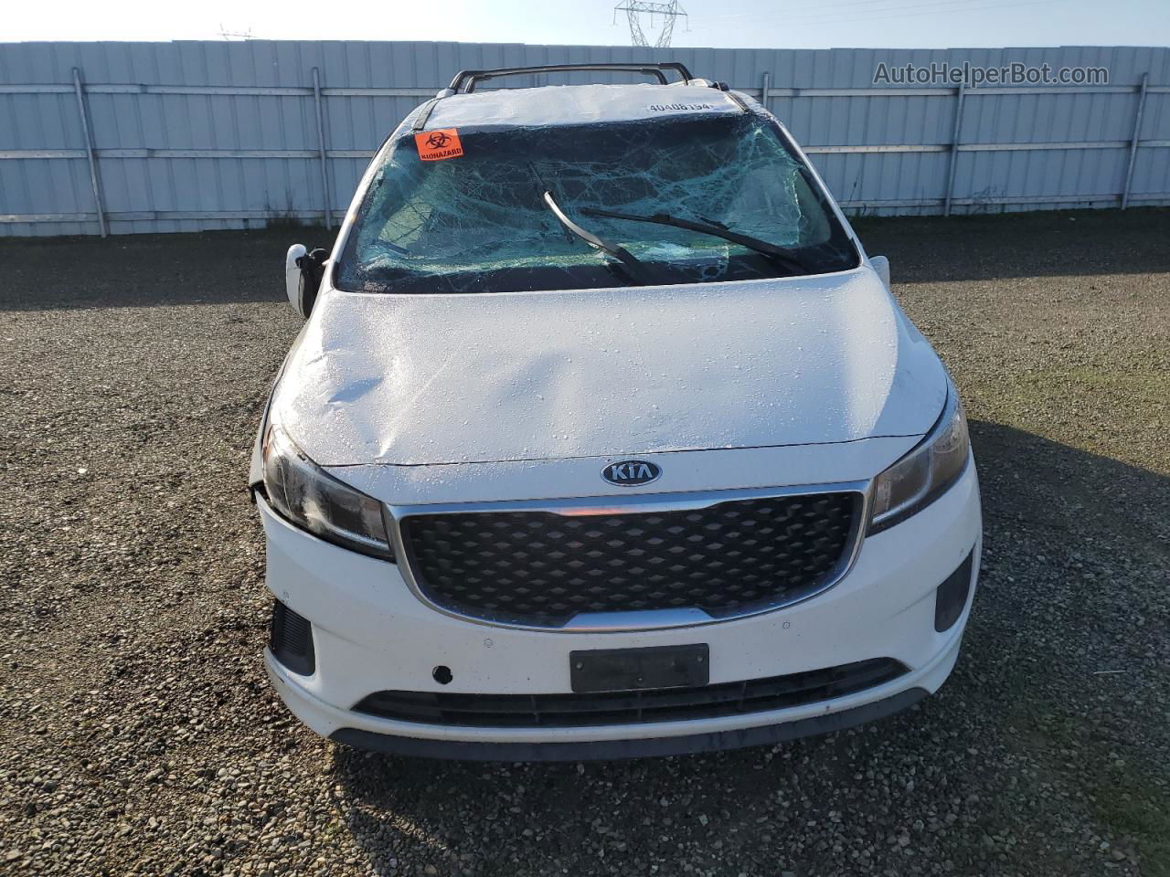 2017 Kia Sedona Lx White vin: KNDMB5C12H6337954