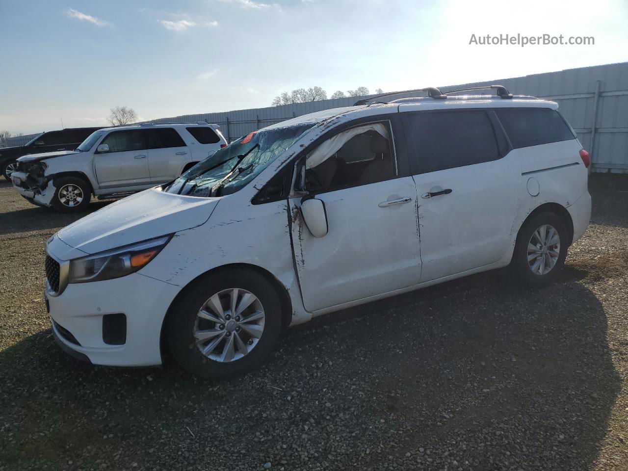 2017 Kia Sedona Lx White vin: KNDMB5C12H6337954