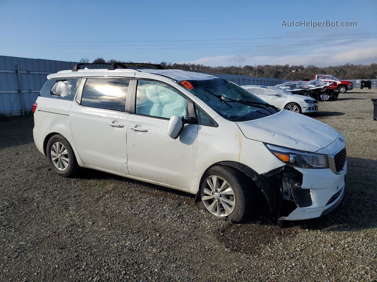 2017 Kia Sedona Lx White vin: KNDMB5C12H6337954