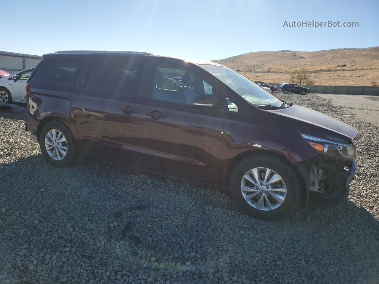 2017 Kia Sedona Lx Burgundy vin: KNDMB5C12H6338652