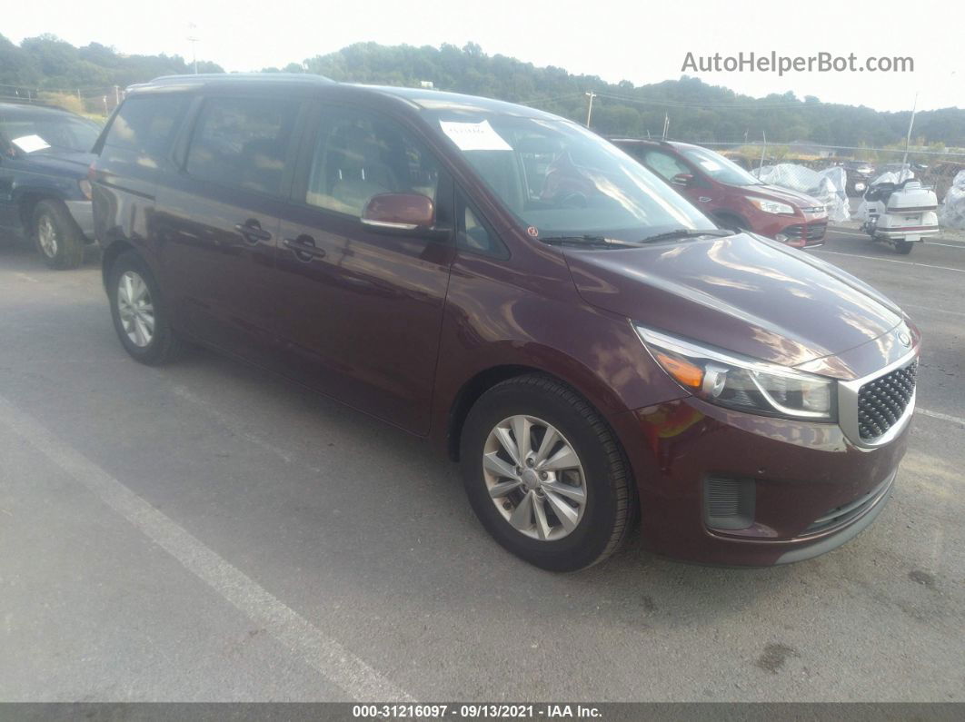 2017 Kia Sedona Lx Maroon vin: KNDMB5C13H6284410