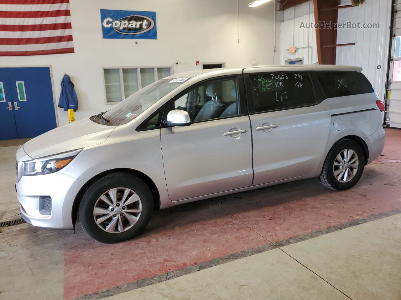 2017 Kia Sedona Lx Silver vin: KNDMB5C13H6306762