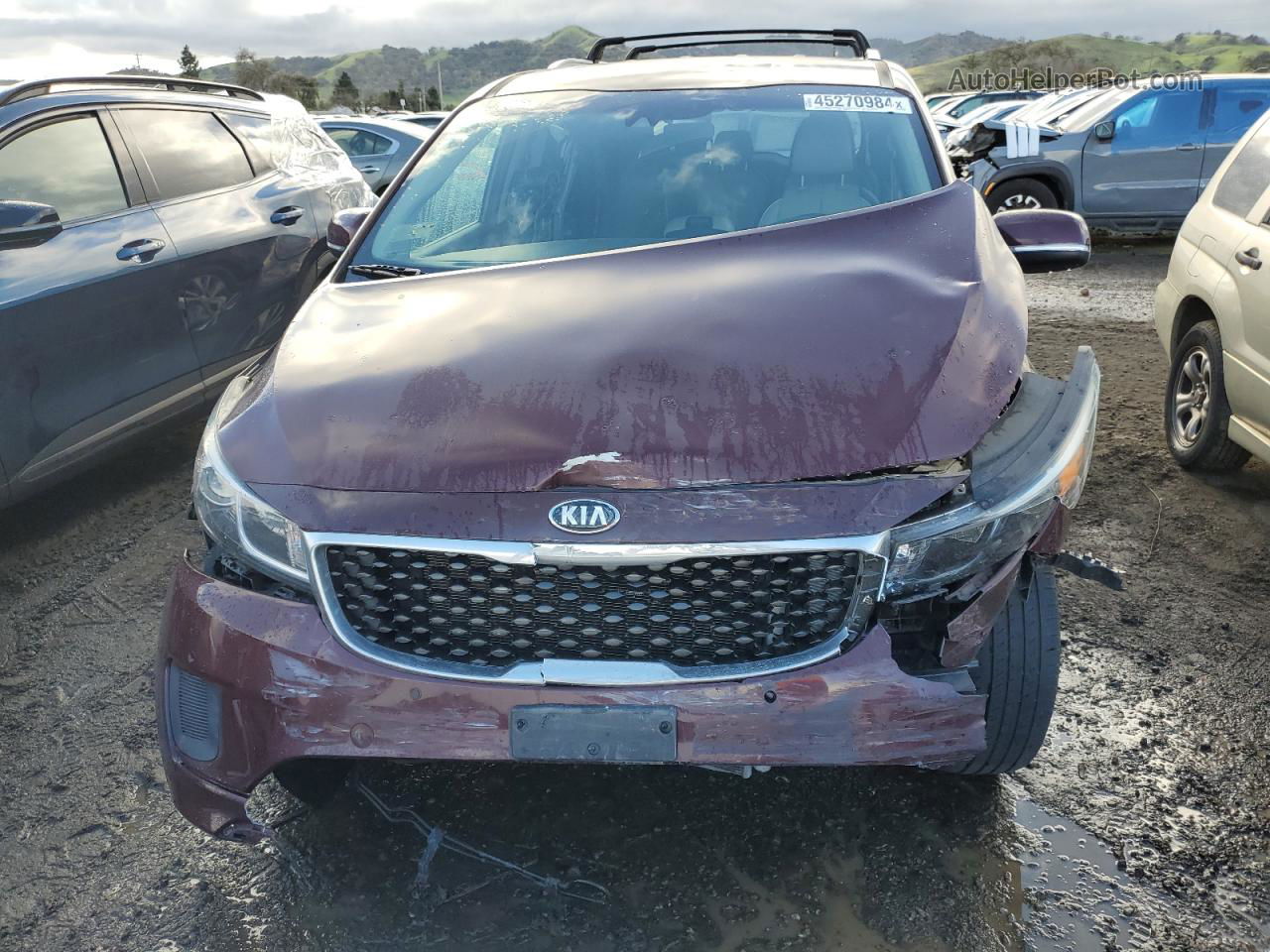 2017 Kia Sedona Lx Burgundy vin: KNDMB5C13H6319902