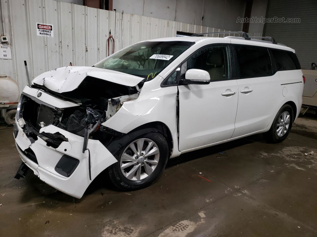 2017 Kia Sedona Lx White vin: KNDMB5C13H6339762