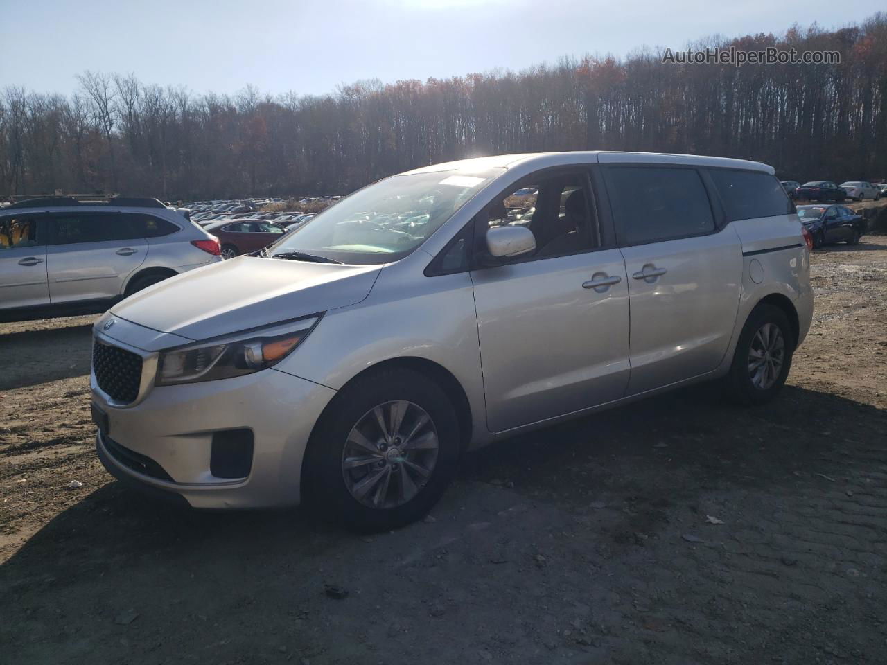 2017 Kia Sedona Lx Silver vin: KNDMB5C14H6242375