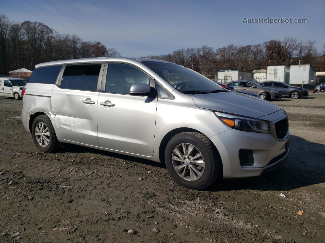 2017 Kia Sedona Lx Silver vin: KNDMB5C14H6242375