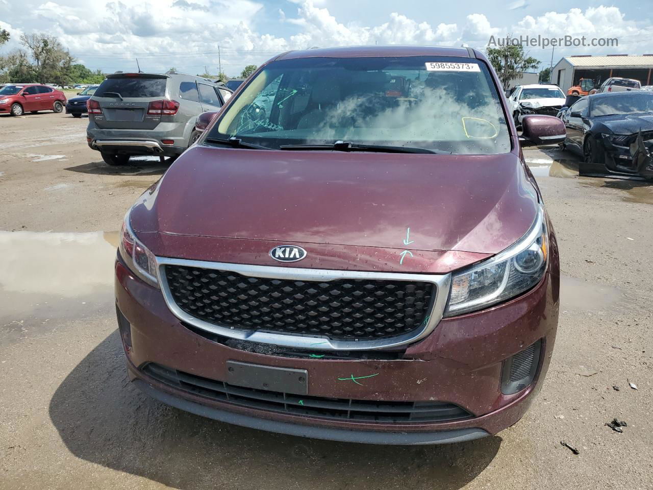 2017 Kia Sedona Lx Maroon vin: KNDMB5C14H6320718