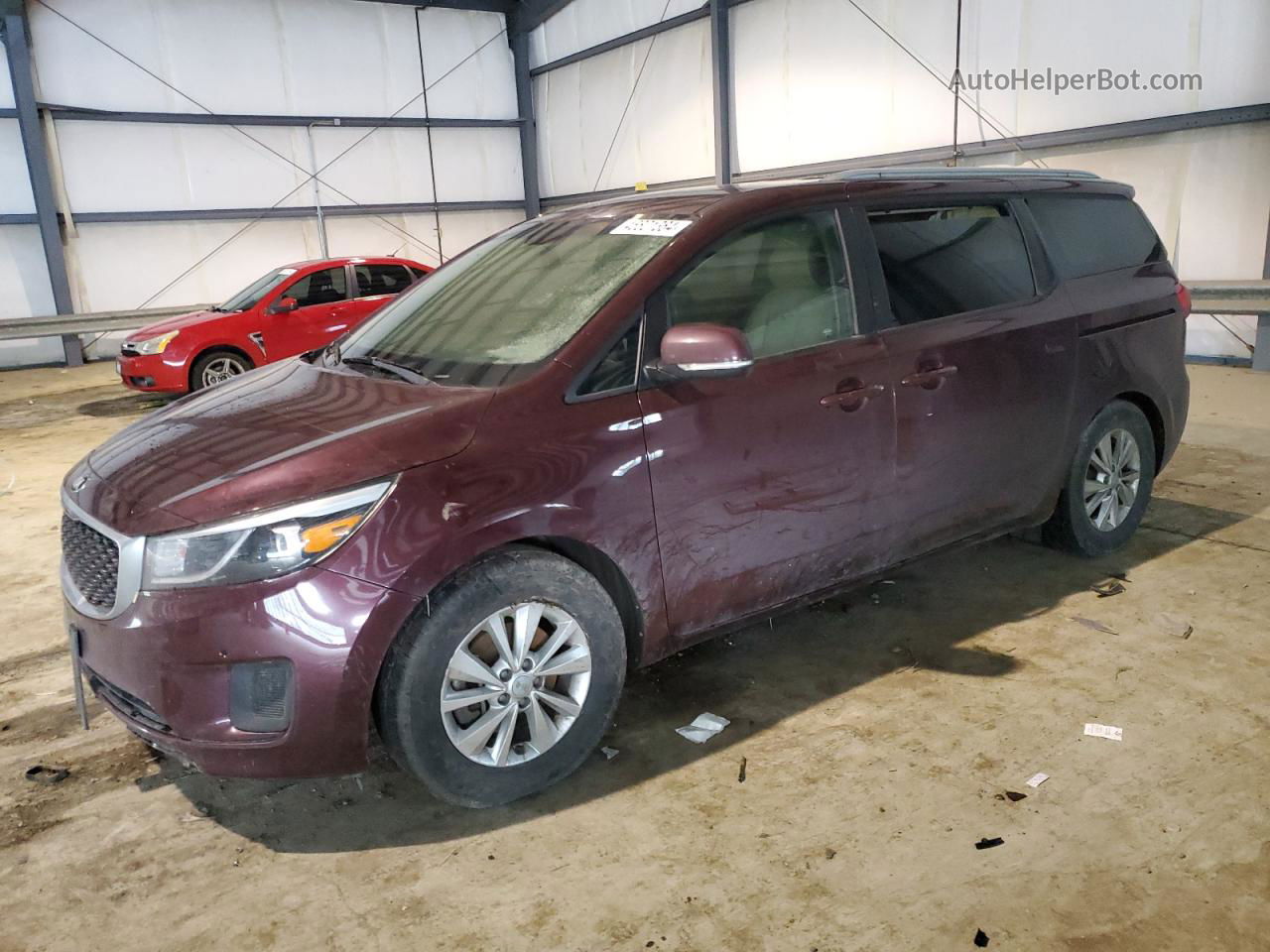 2017 Kia Sedona Lx Maroon vin: KNDMB5C14H6327586