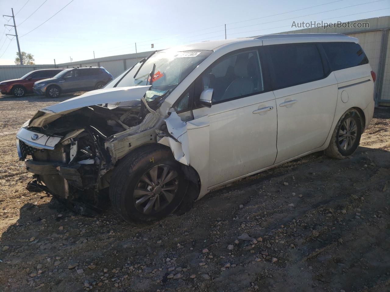 2017 Kia Sedona Lx White vin: KNDMB5C14H6333694