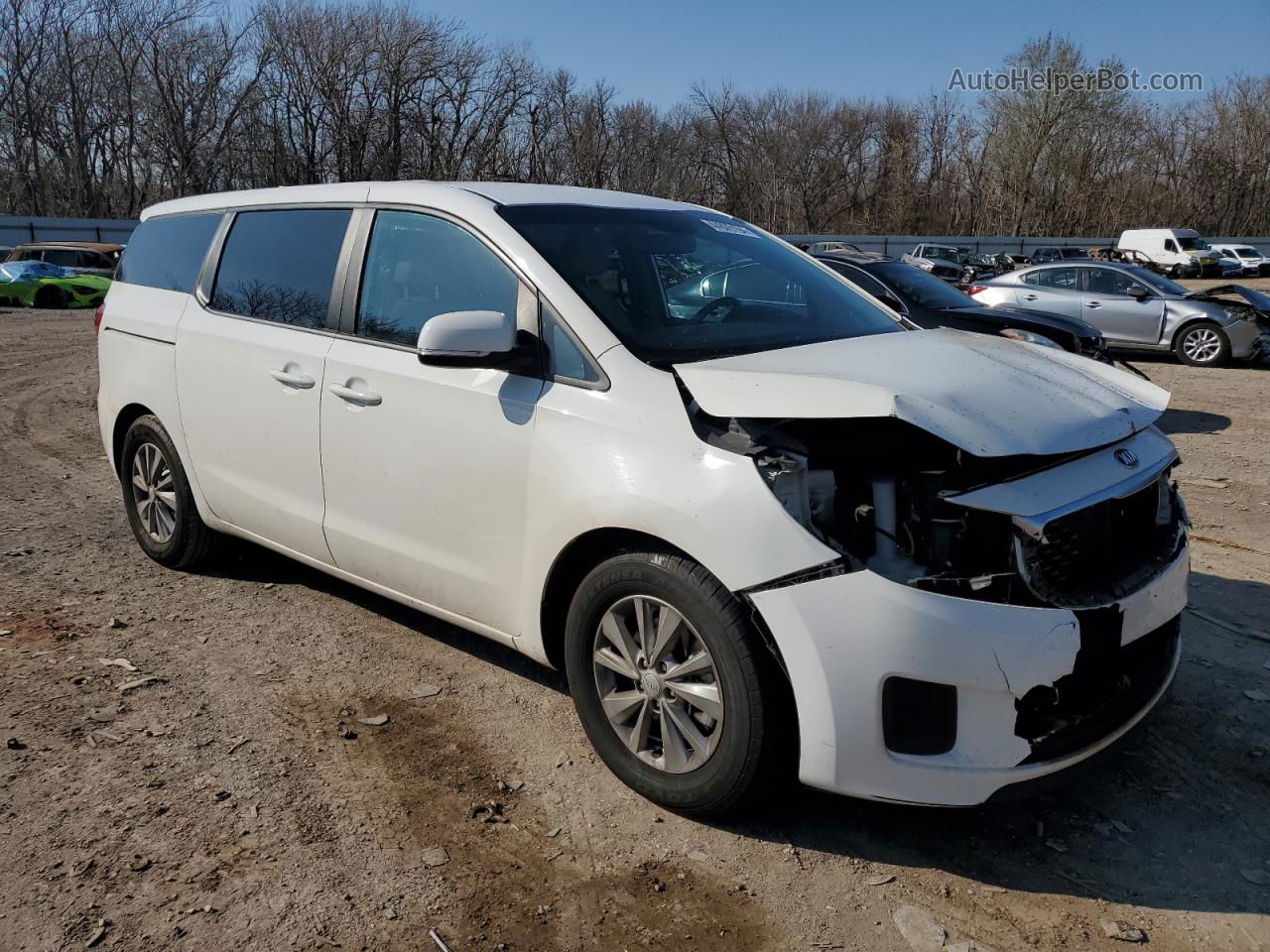 2017 Kia Sedona Lx White vin: KNDMB5C15H6230865