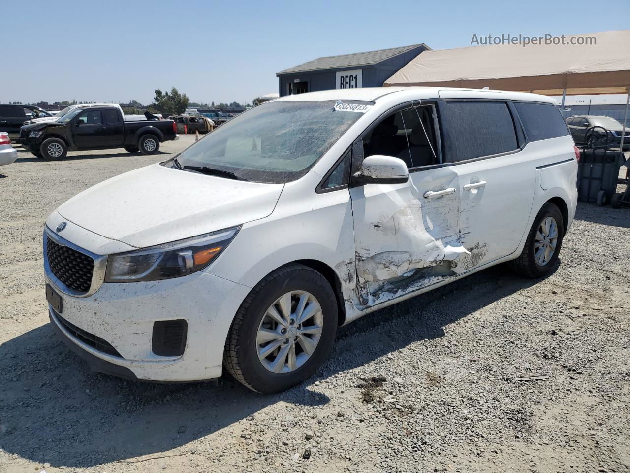 2017 Kia Sedona Lx White vin: KNDMB5C15H6233572