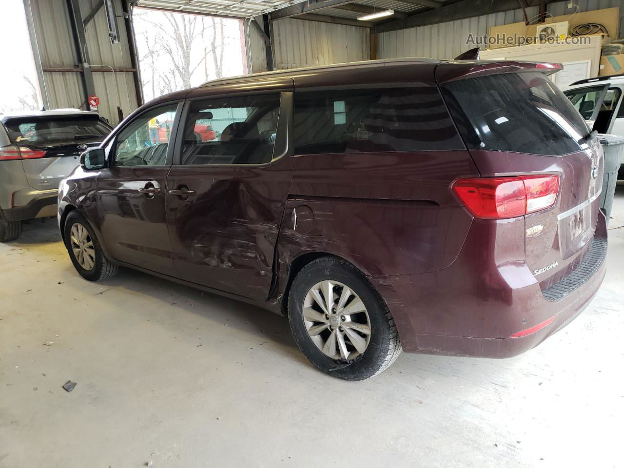 2017 Kia Sedona Lx Burgundy vin: KNDMB5C15H6254180