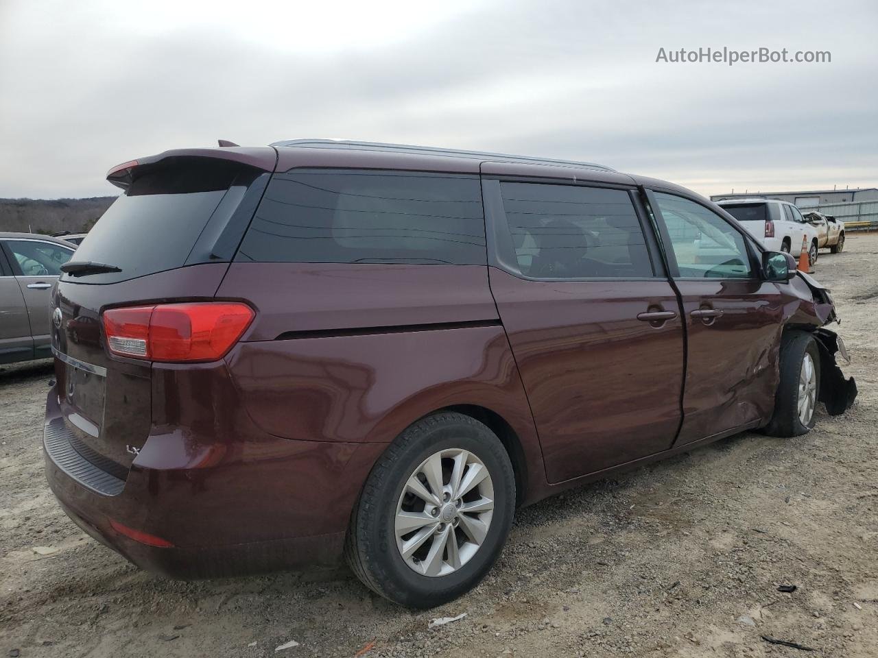 2017 Kia Sedona Lx Burgundy vin: KNDMB5C15H6282142