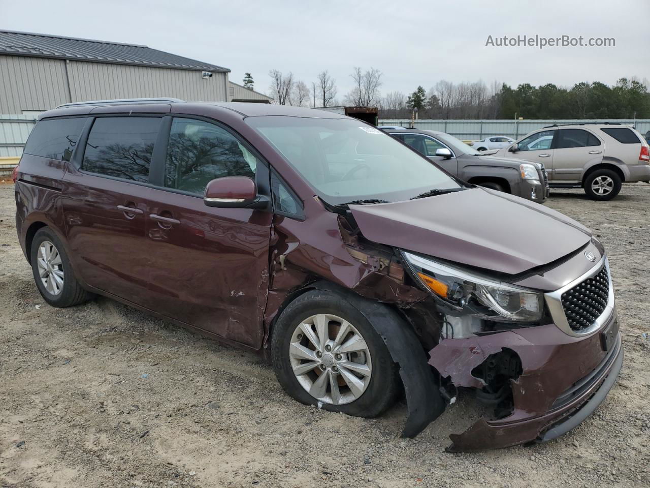 2017 Kia Sedona Lx Burgundy vin: KNDMB5C15H6282142