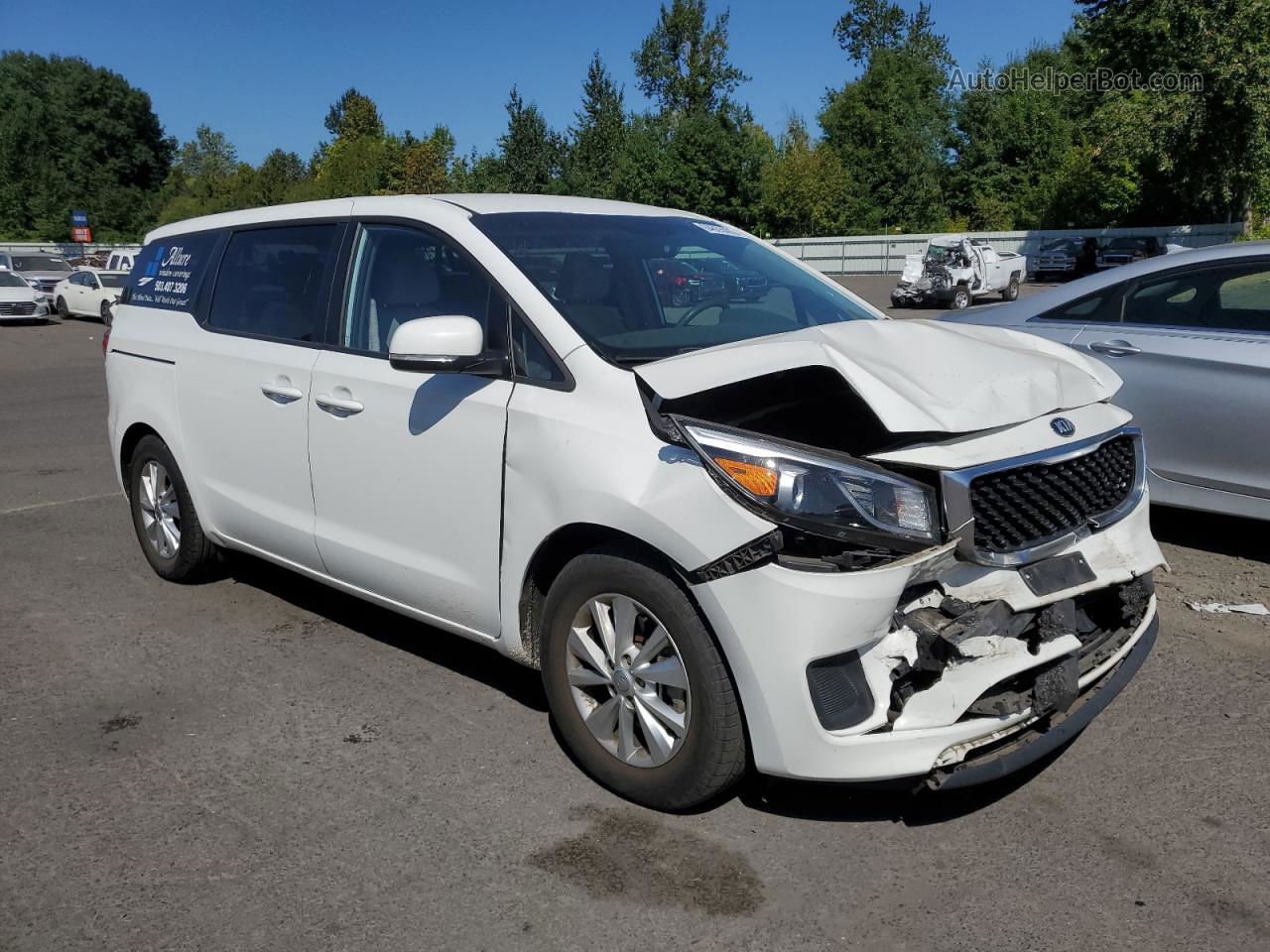 2017 Kia Sedona Lx White vin: KNDMB5C16H6224203