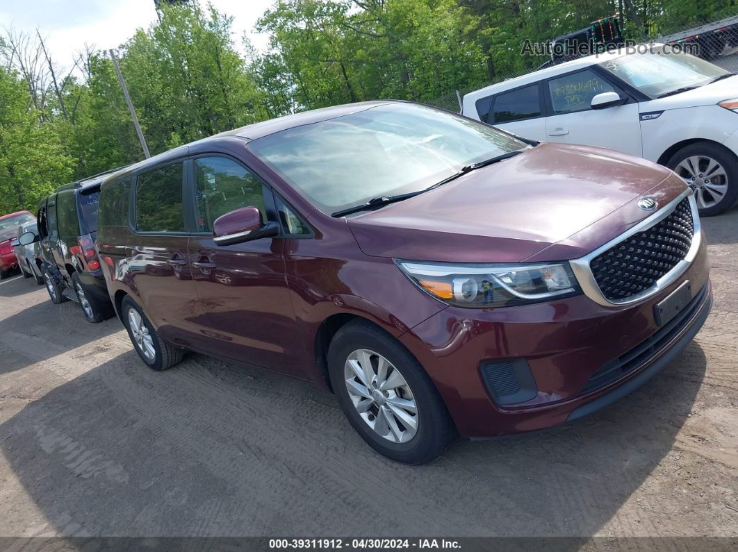 2017 Kia Sedona Lx Burgundy vin: KNDMB5C16H6231572