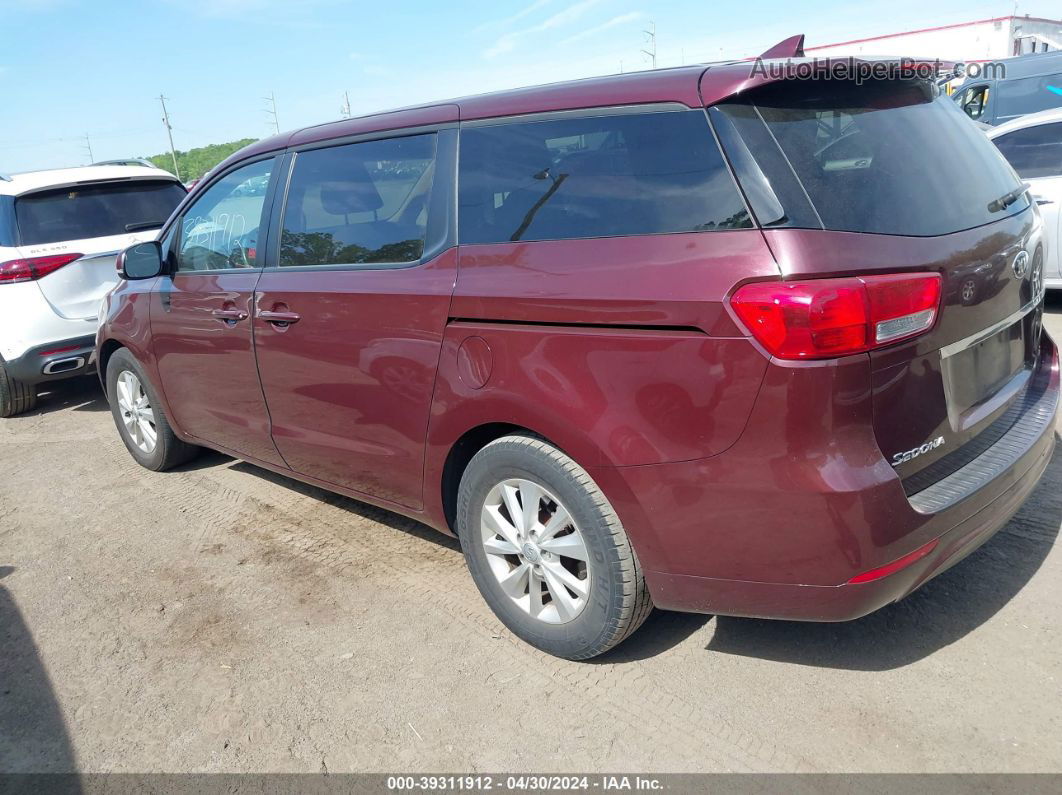 2017 Kia Sedona Lx Burgundy vin: KNDMB5C16H6231572